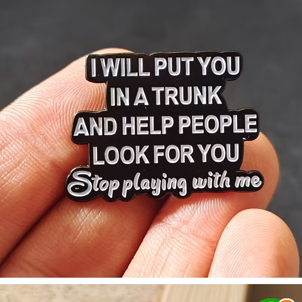 Black and White Quote Enamel Pin